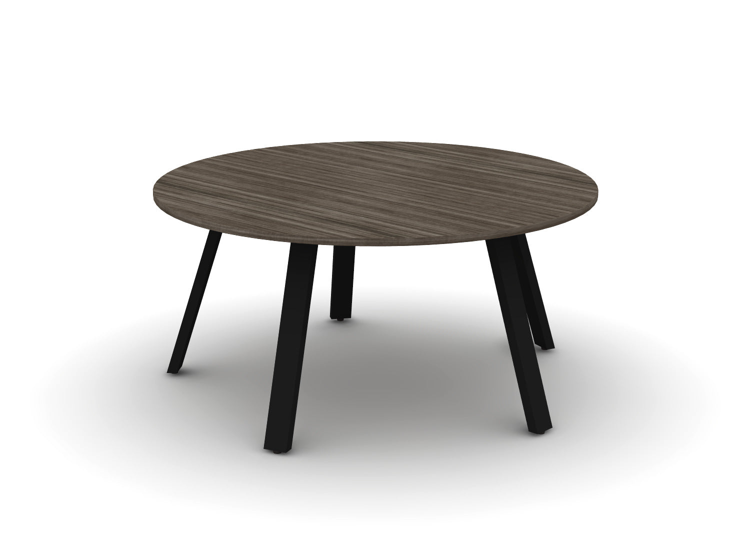 60" Round Angled-Leg Table - Shadow Elm + Electric White