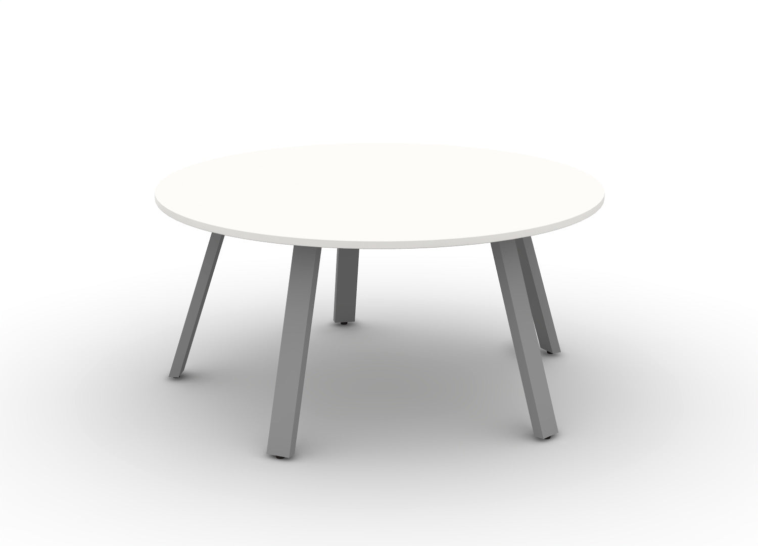 60" Round Angled-Leg Table - Shadow Elm + Electric White