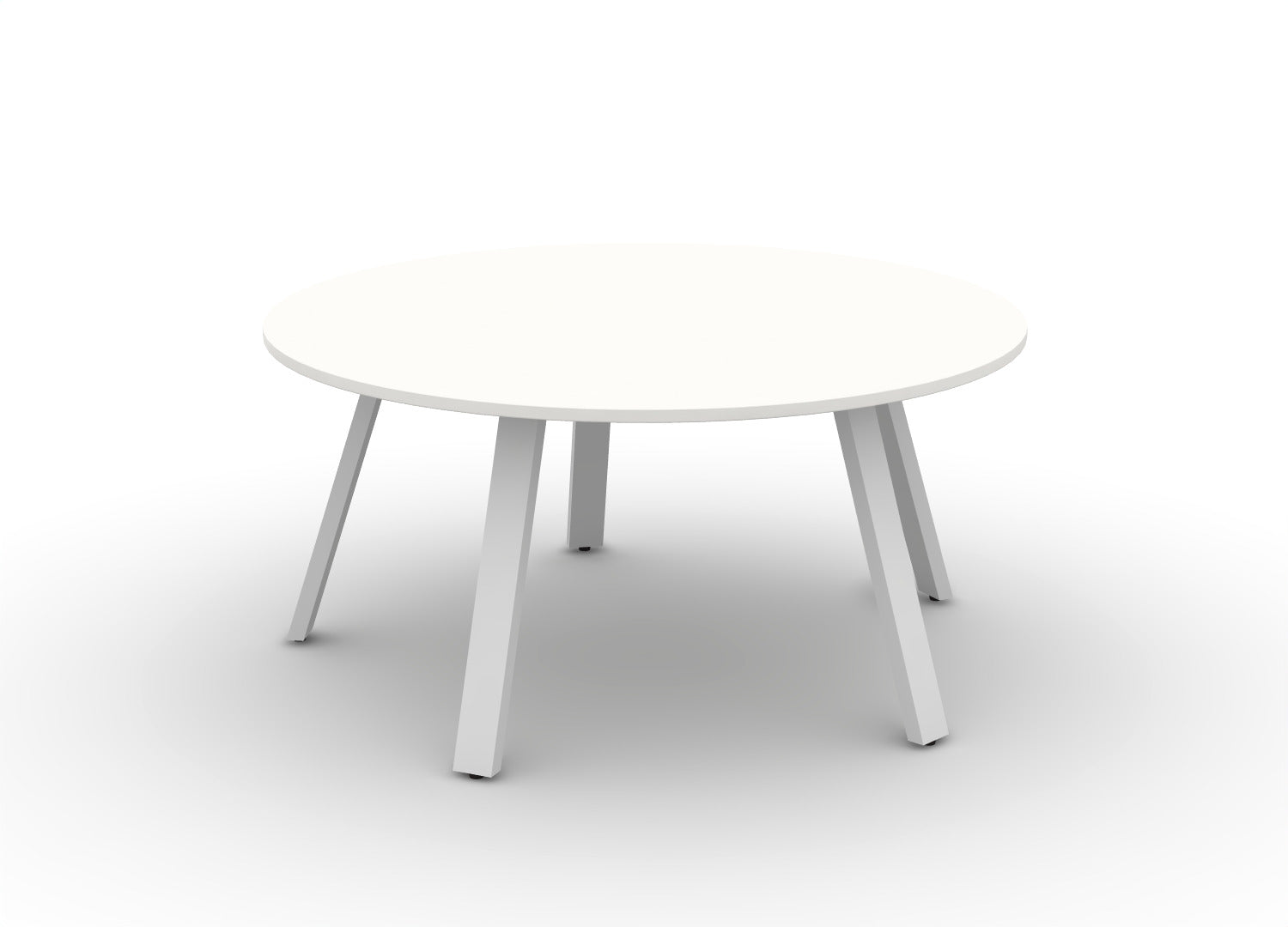 60" Round Angled-Leg Table - Shadow Elm + Electric White