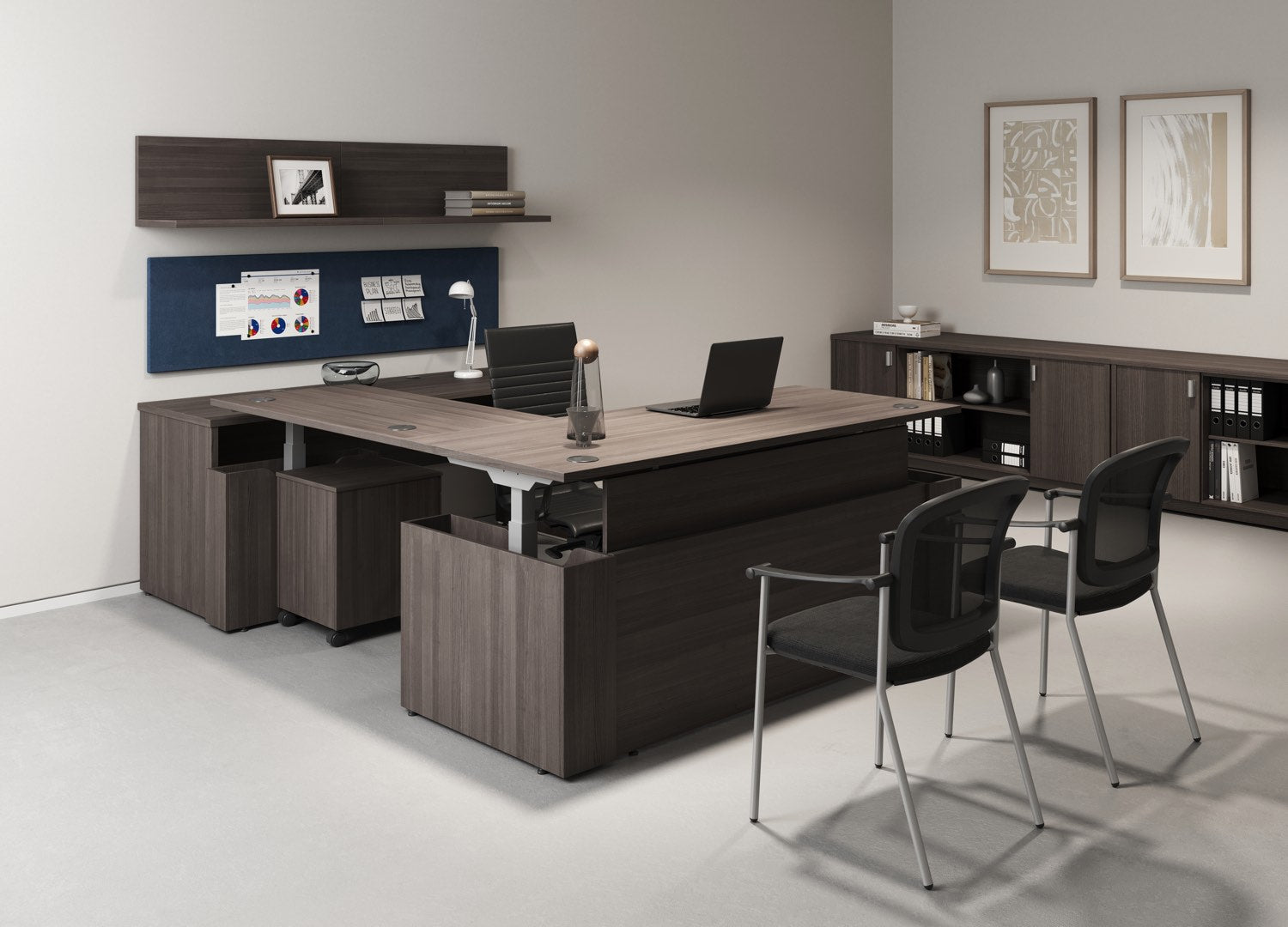 EDGE Height-Adjustable Desk L-Shape - Right Return