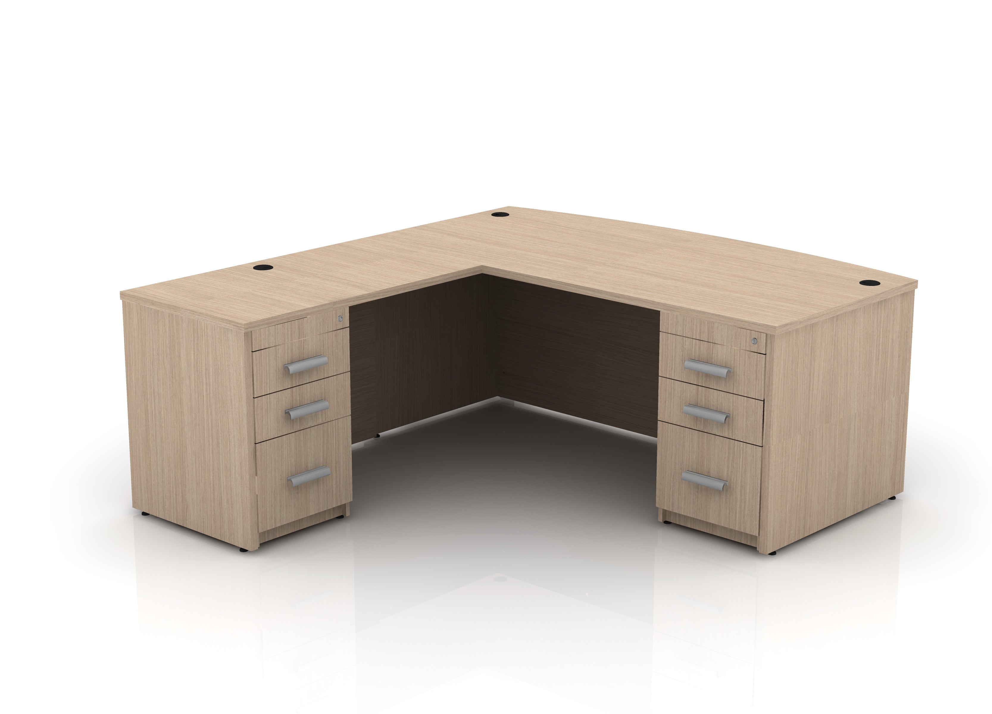 EDGE 71" Bow-Front L-Shape Desk