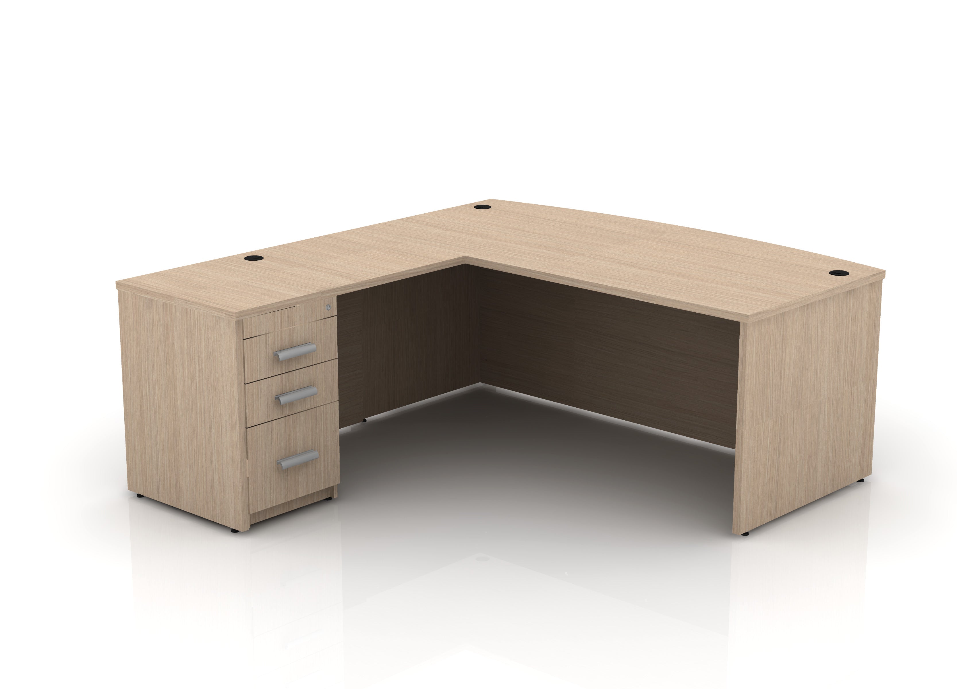 EDGE 71" Bow-Front L-Shape Desk