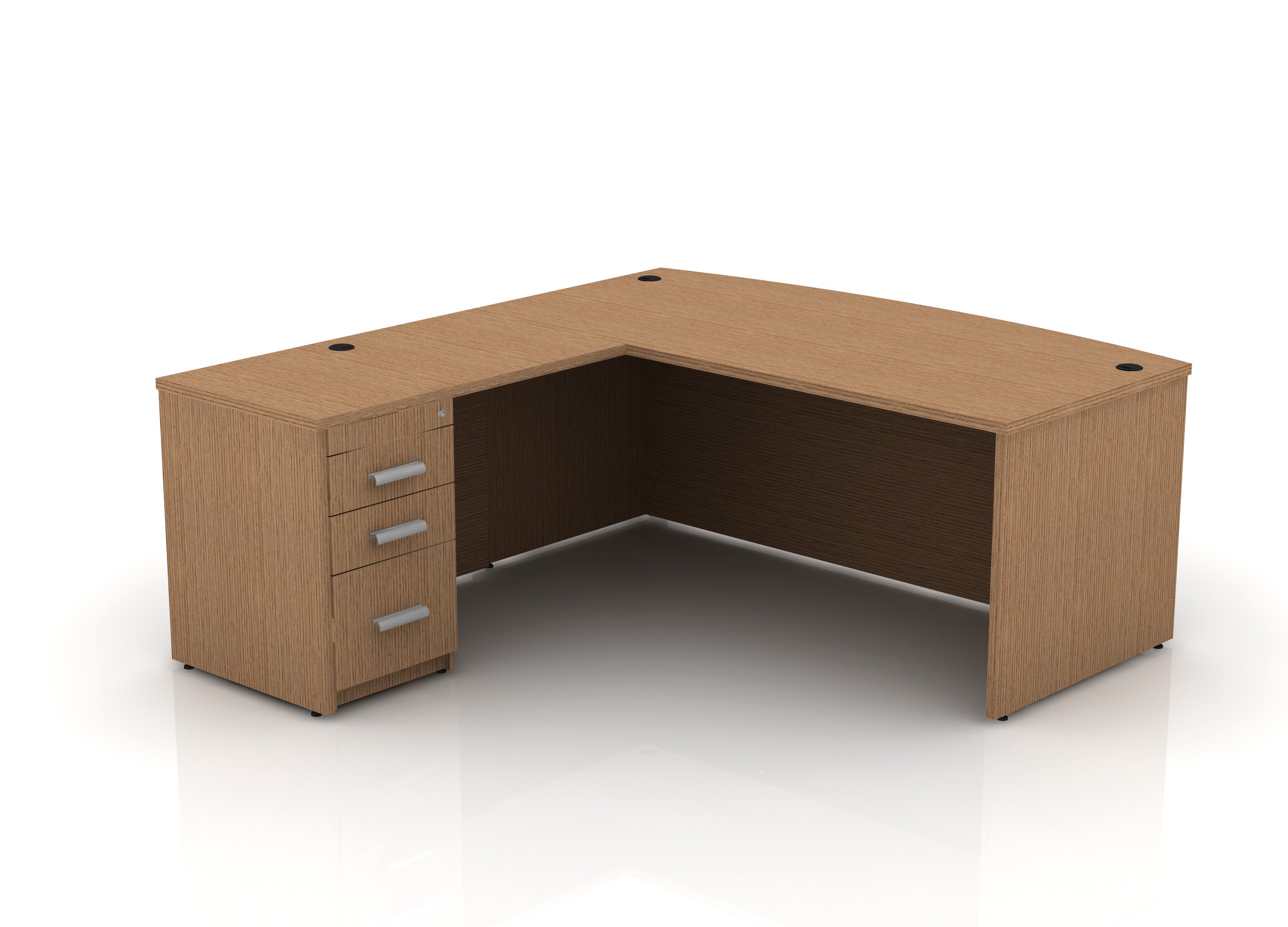 EDGE 71" Bow-Front L-Shape Desk