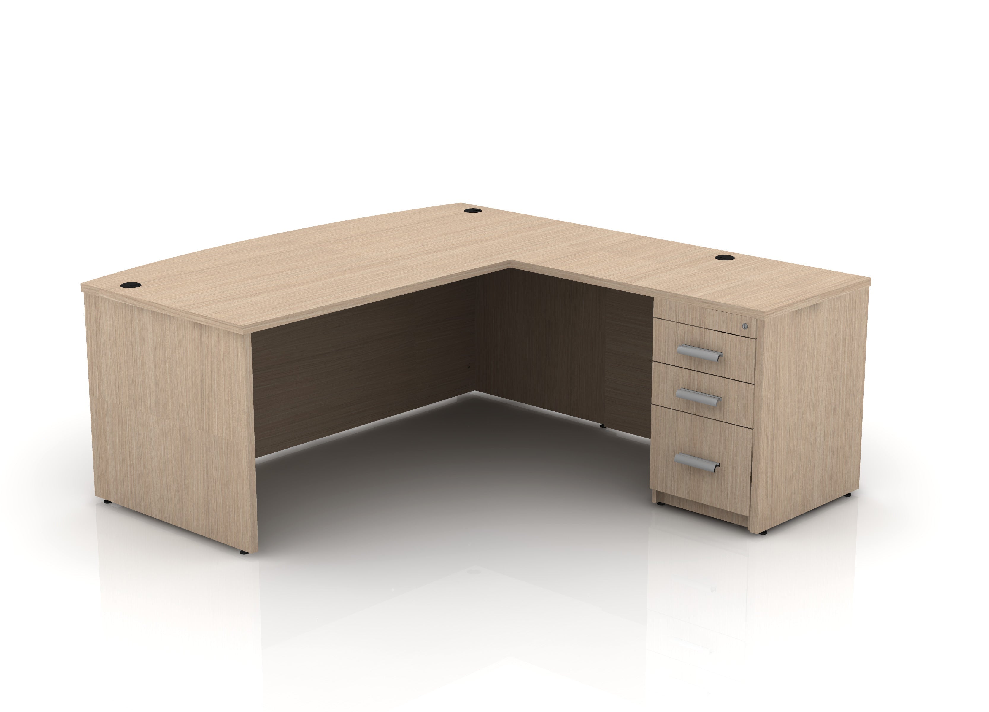 EDGE 71" Bow-Front L-Shape Desk