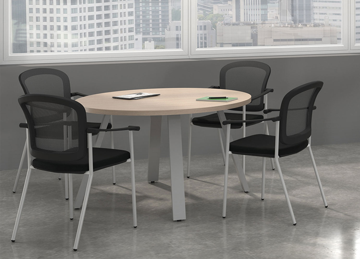 Round Angled-Leg Table